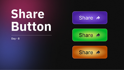 Day 8 of 100 Days Daily UI Challenge: Share Button Design buttondesign components creativedesign dailyui dailyuichallenge day8 designinspiration figma sharebutton uidesign userexperience
