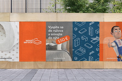 Wood service: Rebranding agency bed blue branding design graphic design logo minimalistic orange rebranding visual