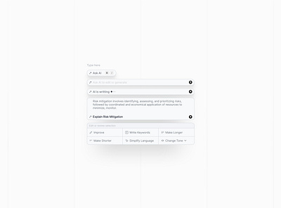 Ai Text Suggestion ai component dashboard design risk saas suggestion text ui ux