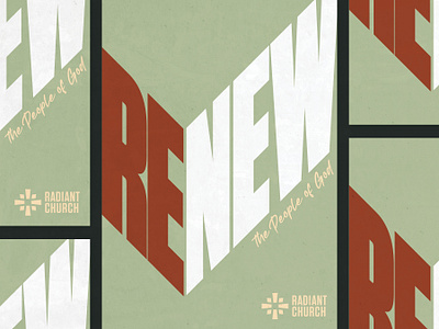 "Renew the People of God" Poster Design for Radiant Church bold branding christian branding church ministry outreach poster typography warm