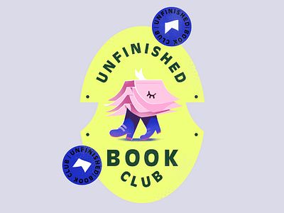 Unfinished Book Club. adventure art direction book book club brand illustration branding character design design graphic design identity illustration logo reading