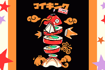 Sushi Karp fish shirt harajuku japan culture magikarp magikarp sticker pokemon 3d pokemon sticker pokémon sticker taiyaki