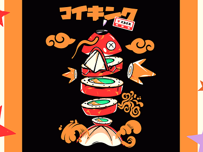 Sushi Karp fish shirt harajuku japan culture magikarp magikarp sticker pokemon 3d pokemon sticker pokémon sticker taiyaki