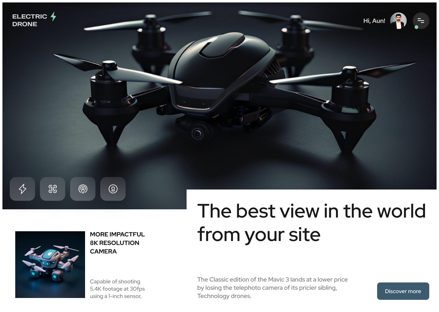 Drones Website Design by Aun Khan on Dribbble