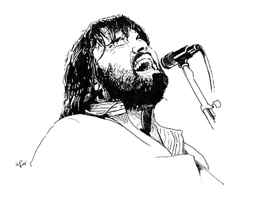 Lowell George illustration penandink