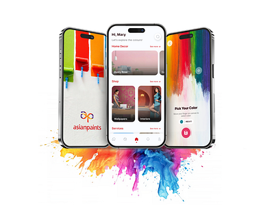 Revamped Asian Paints App asian paint branding colors mobile app paint app ui user experience user interface ux