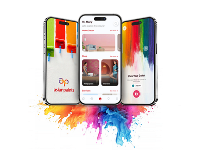 Revamped Asian Paints App asian paint branding colors mobile app paint app ui user experience user interface ux