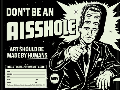 Dont be an AIsshole design illustration retro technology vector vintage