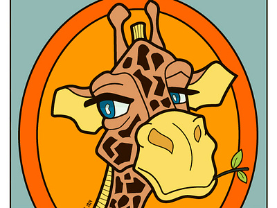 Giraffe 2d 2d art animals character design giraffe illustration postcard