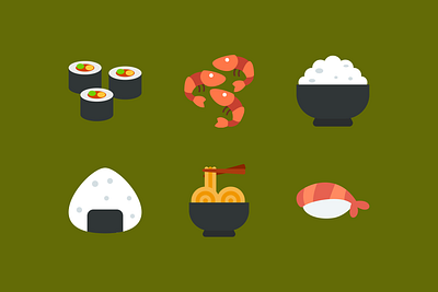 Japanese Food Flat Illustration canva illustration