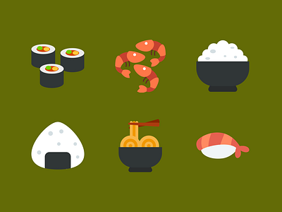 Japanese Food Flat Illustration canva illustration