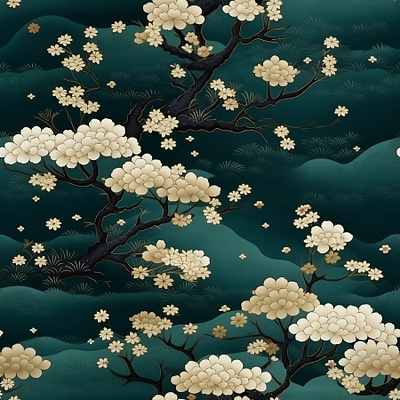 Silk Kimono - Seamless Digital Paper vintage japanese