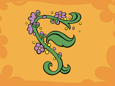 F for Flowers - 36 Days of type 36 days of type animation bloom blooming design digital art f flowers garden graphic design green illustration leaves monogram petals plant spring type typography vector