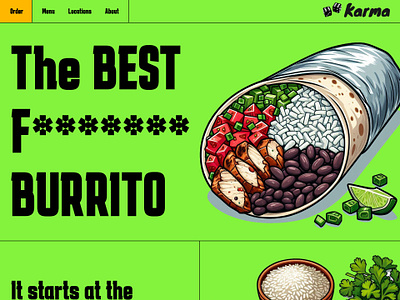 Restaurant Fun Hip Website Mockup branding burrito design fun mockup modern new ui ui ux ux web web design