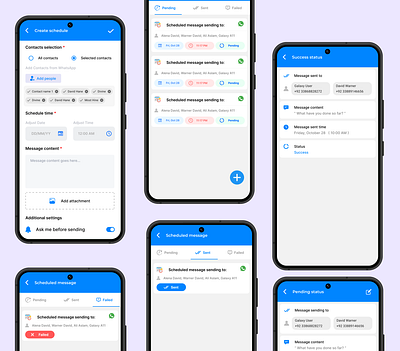 Message Scheduling App app interface app ui cool desing design message app message scheduling app ui