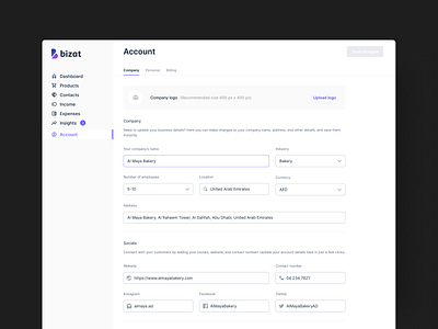 Account Settings account settings accounting dashboard design system finance settings ui