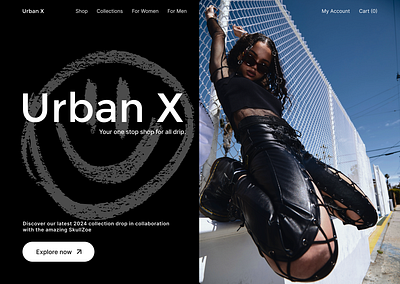 Urban X - Clothing Store Hero Section brand design drip ecommerce fashion fashion website hero section landing page style ui urban user interface web design