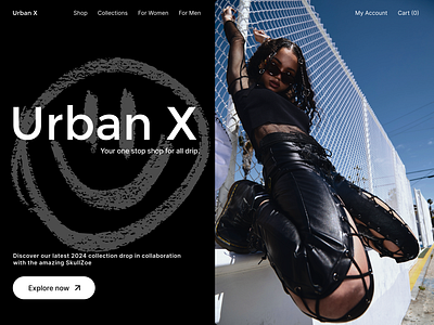 Urban X - Clothing Store Hero Section brand design drip ecommerce fashion fashion website hero section landing page style ui urban user interface web design