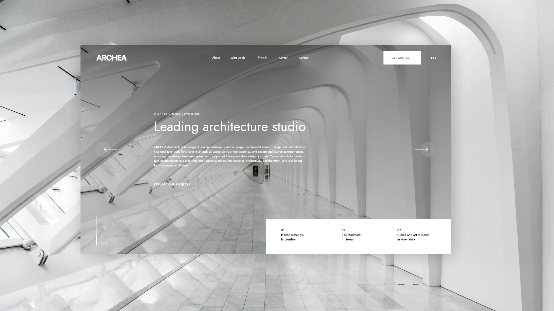 Archea adobe xd archea architect architecture branding design graphic design landingpage logo prototype ui web webdesign website