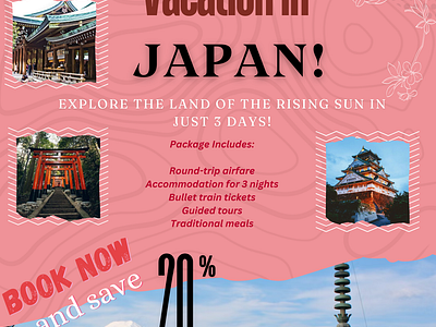 Japan Vacation Flyer flyers flyers design graphic design japan flyers design travel flyers travel flyers design