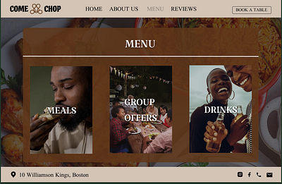 Come Chop - Restaurant Hero Section design inspiration ui web web design