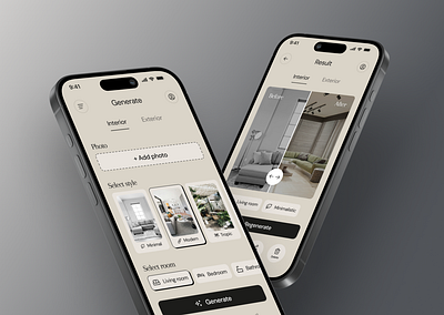 AI Interior and Exterior Design Mobile App ai app design exterior interior mobile mobile app ui ux