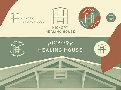 Hickory Healing House Brand Identity acupuncture asheville bodywork branding chinese medicine clinic cream graphic design green healing health leaf logo design massage mas·seuse needlework north carolina sage soothing spa