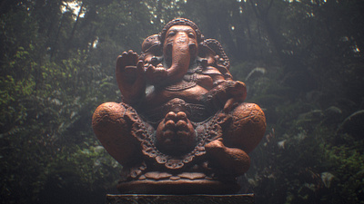 Ganesha Statue 3D Model. prop