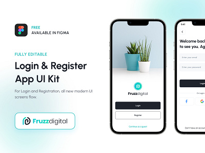 Login & Register App UI Kit app ui design system figma login mobile mobile design register sign in signup ui ui kit