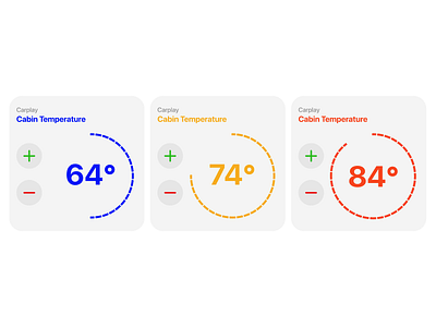 Apple CarPlay temperature widgets. carplay designer ios design mobile app product design ui ux design widget