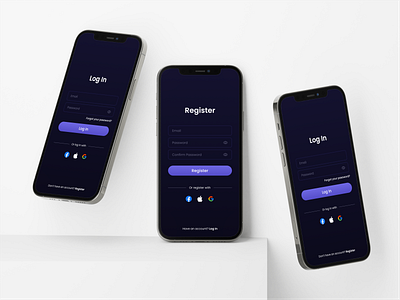 Mobile App - Form Log In & Register UI Design app branding dashboard design design app design ui desktop graphic design graphixku landing page mobile app mobile ui ui ui dashboard uiux uiux design web