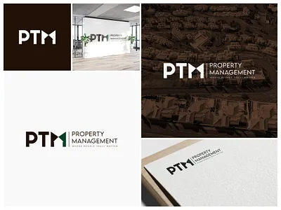 Boutique Property Management Logo Design adobeillustrator boutiquebranding branding brandlogo creativelogo graphic design house icon logo logodesign m letter professionaldesign propertymanagement ptm
