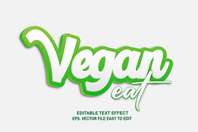 Editable text effect graphic design vegan