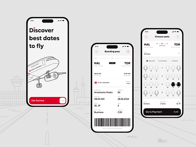 Air Canada - Flight Tickets Booking Mobile App air air tickets airplane airplane tickets airport app boarding flight flight app flights app icket application online booking plane ticket app ticket booking travel ui