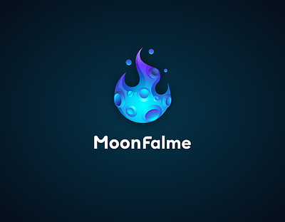 MoonFlame 7gone astral brand burn burning cheese cosmos crypto fire flame gradient icon launch logo moon night octopus space star