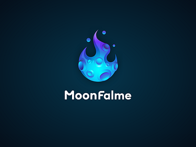 MoonFlame 7gone astral brand burn burning cheese cosmos crypto fire flame gradient icon launch logo moon night octopus space star