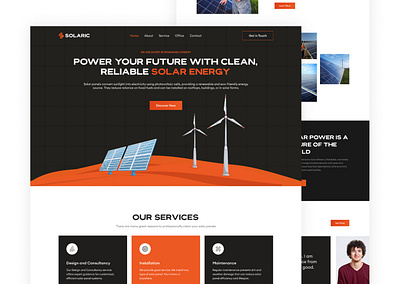 Solaric - Solar Panel Landing Page design landing page power product design solar solar panel solar panel landing page solar panel ui solar panel ui design solar panel website solar panel website design solar power solaric ui ui design ux ux design website