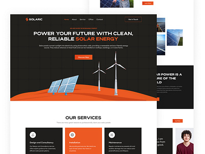 Solaric - Solar Panel Landing Page design landing page power product design solar solar panel solar panel landing page solar panel ui solar panel ui design solar panel website solar panel website design solar power solaric ui ui design ux ux design website