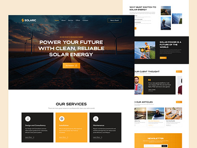 Solaric - Solar Panel Website Landing Page design landing page power product design solar solar panel solar panel landing page solar panel ui solar panel ui design solar panel website solar panel website design solar power solaric ui ui design ux ux design website