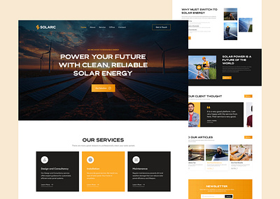 Solaric - Solar Panel Website Landing Page design landing page power product design solar solar panel solar panel landing page solar panel ui solar panel ui design solar panel website solar panel website design solar power solaric ui ui design ux ux design website