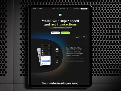 P2P Wallet Landing page animation banking branding coinbase crypto crypto wallet dashboard finances landing page motion graphics revolut robinhood ui wallet web3