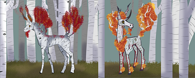 Birch hooves concept illustration