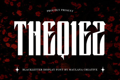 Theqiez Blackletter Display Font animation branding design font fonts graphic design illustration logo nostalgic