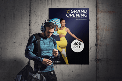 Axinite Fitness Grand Opening Poster 80s a5 flyer a5 poster aerobics fitness flyer grand opening gym gym poster opening opening flyer poster retro