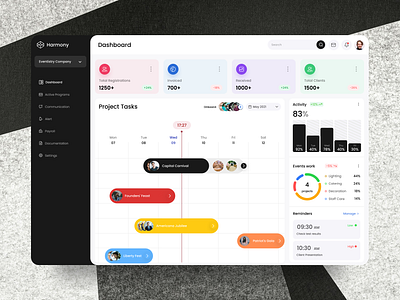 Harmony | Event management Dashboard animation dashboard saas ui