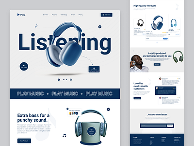 Headphone - Ecommerce landing page e commerce landing page headphone landing landing page ui uiux user interface web design web landing page website