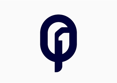 Q+1 letter q logo modern negative space number 1 simple