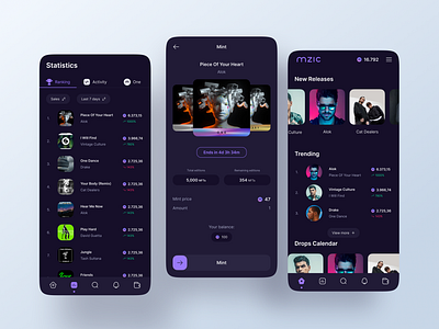 NFT music app app design music nft ui ux