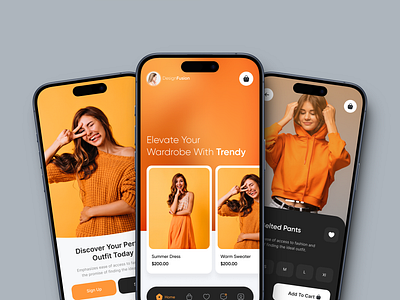 Autumn Vibe Online App Store app design design online store orange shopping app ui ux women