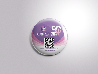 CRP SP 50th anniversary - pin 50 anos 50 years aniversário anniversary bottom botão crp sp logo pin psicologia psychology selo selo comemorativo